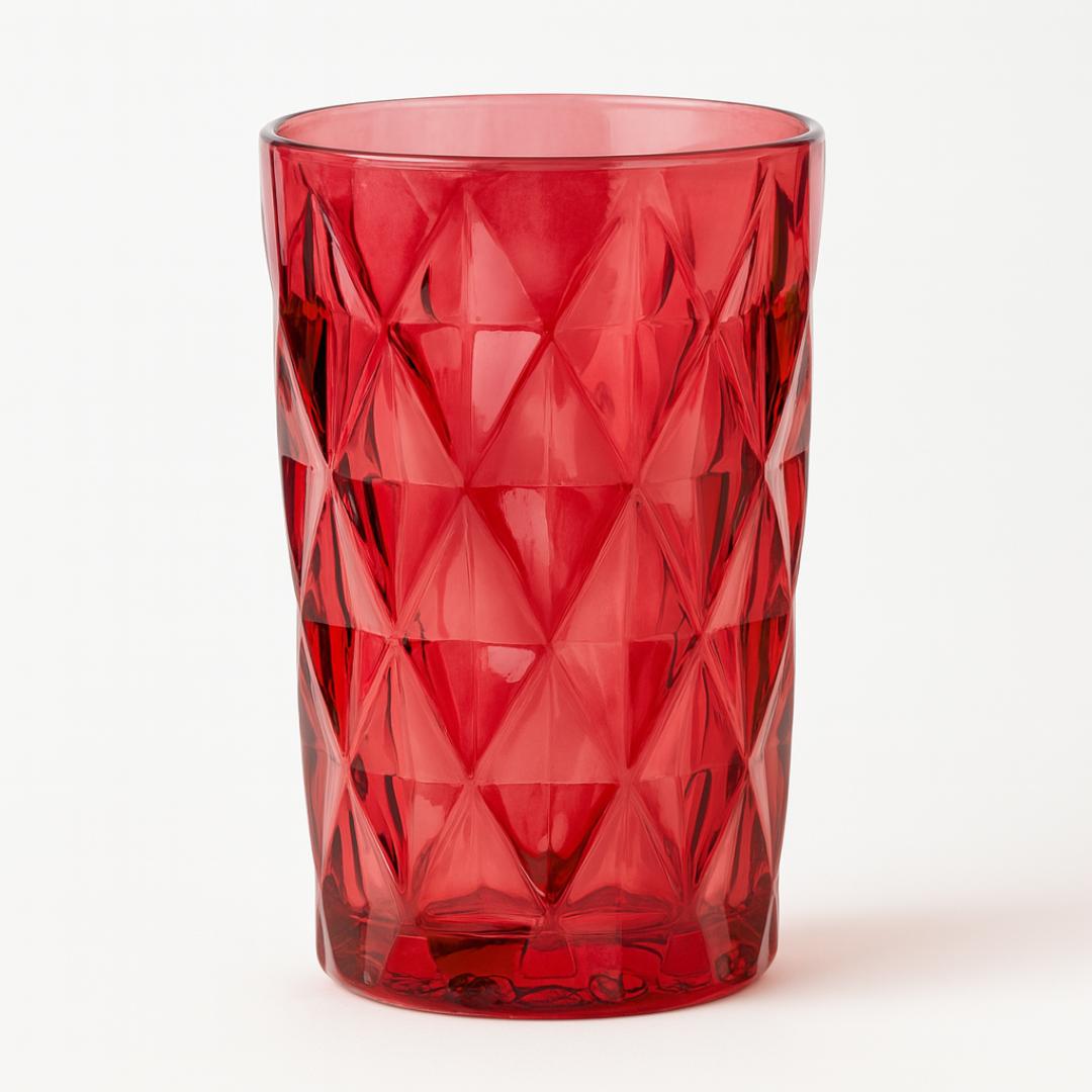 Copo De Vidro Diamond Colorido 320ml Chazak