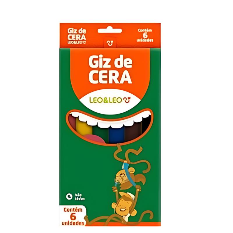 Giz De Cera 6 Cores Fino Leo E Leo
