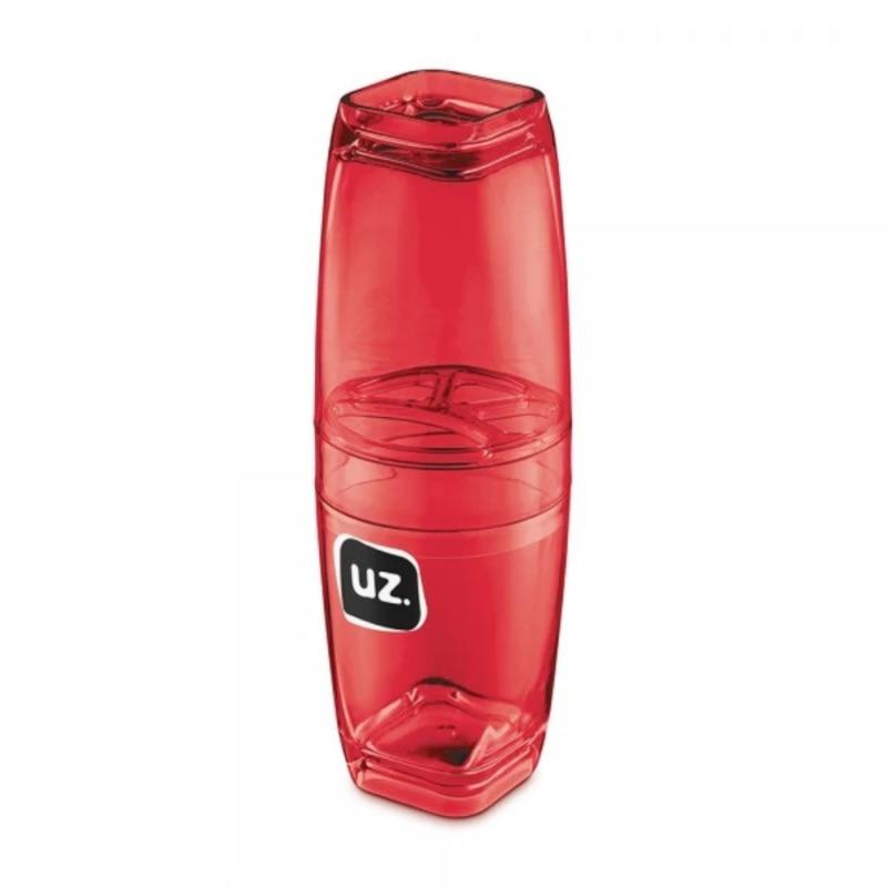 Porta Escova Com Tampa Premium Vermelho