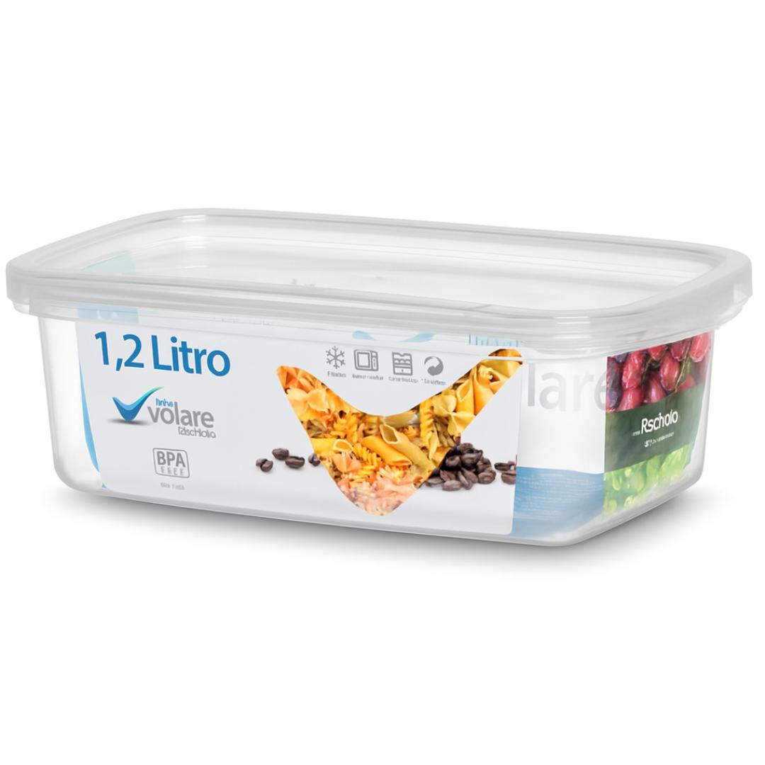 Pote Retangular Quality 1,2 Litros Rischioto