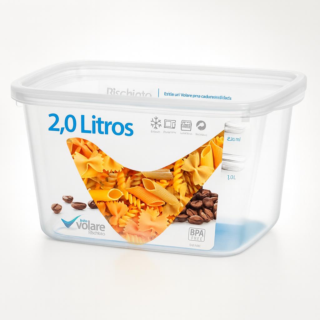 Pote Retangular Volare 2L Rischioto