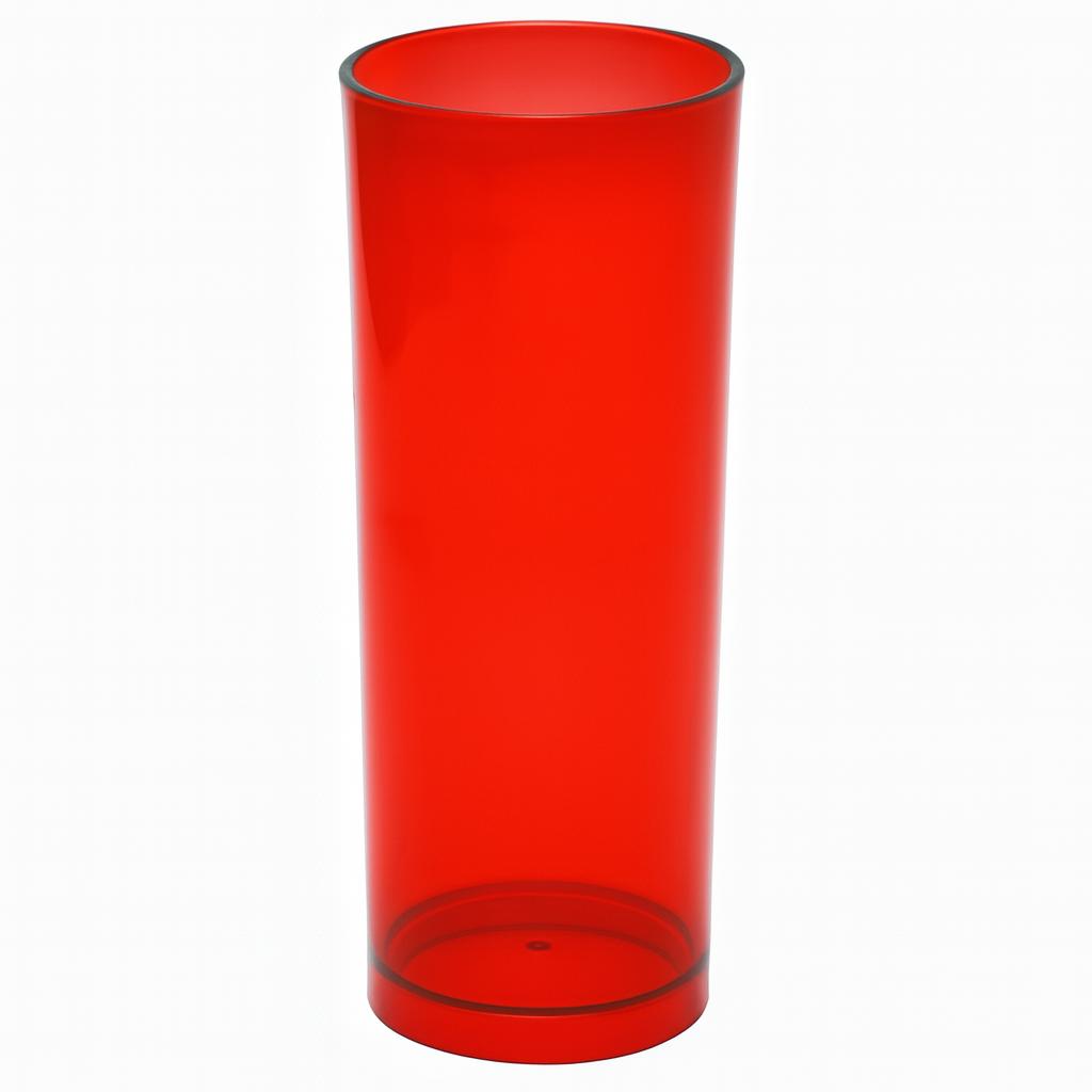 Copo Long Drink 300ml Vermelho Acrílico Mazel