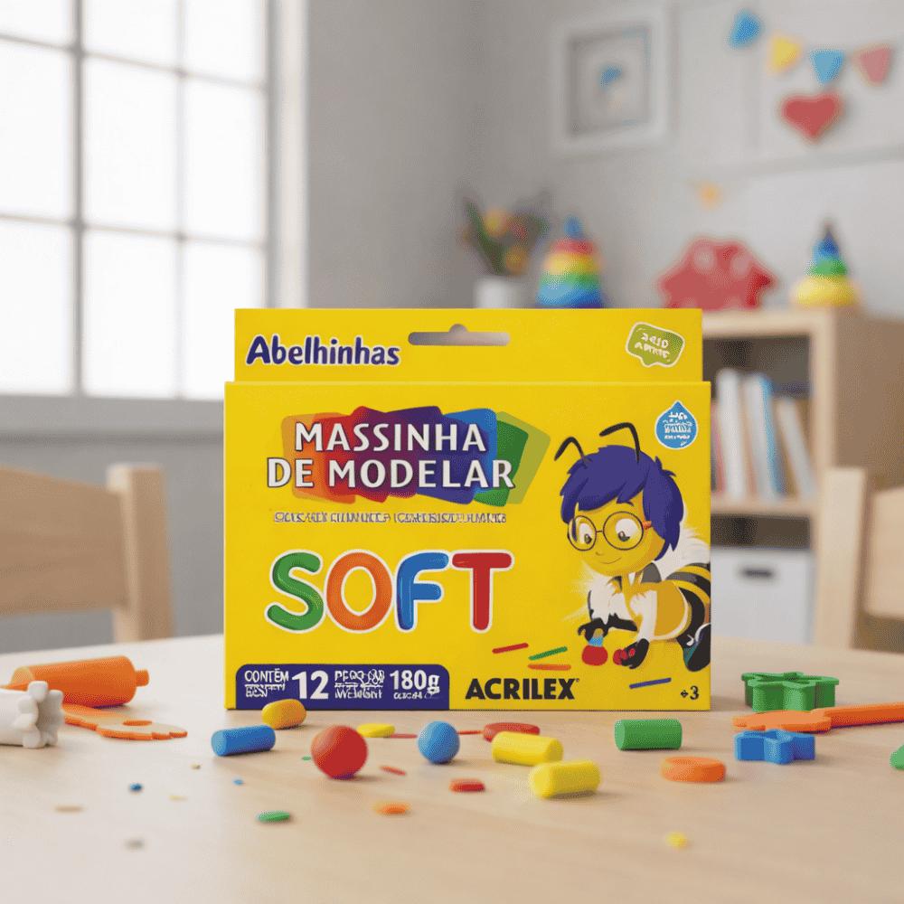 Massinha Soft Conjunto Com 12 Cores Acrilex