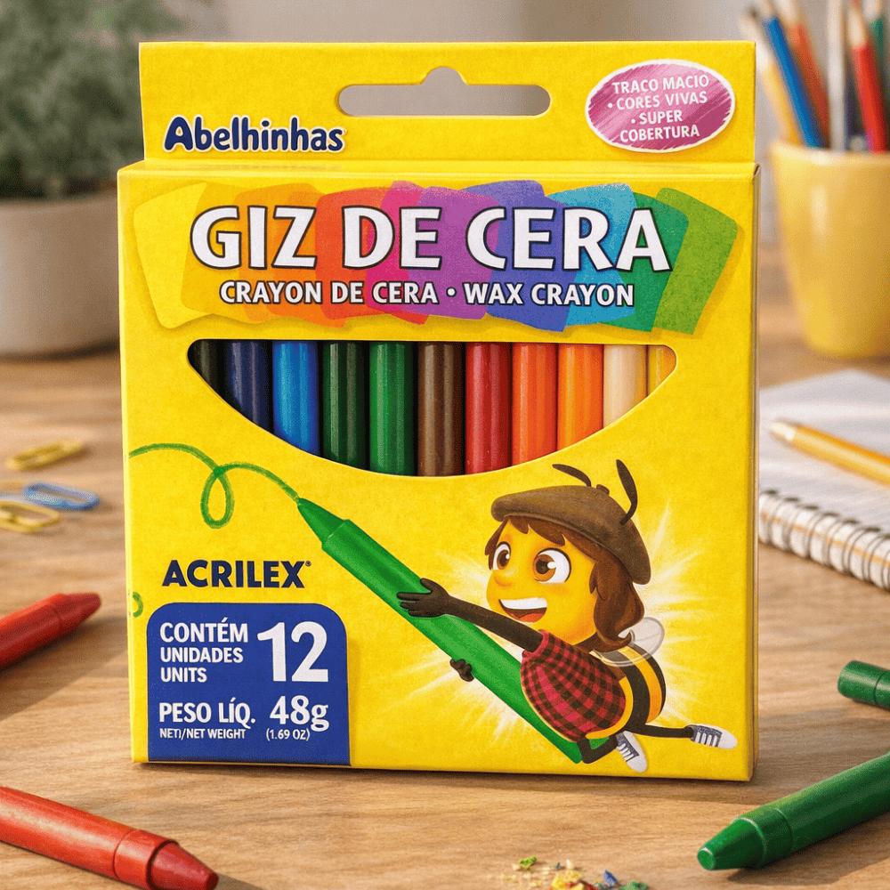 Giz De Cera 12 Cores Acrilex