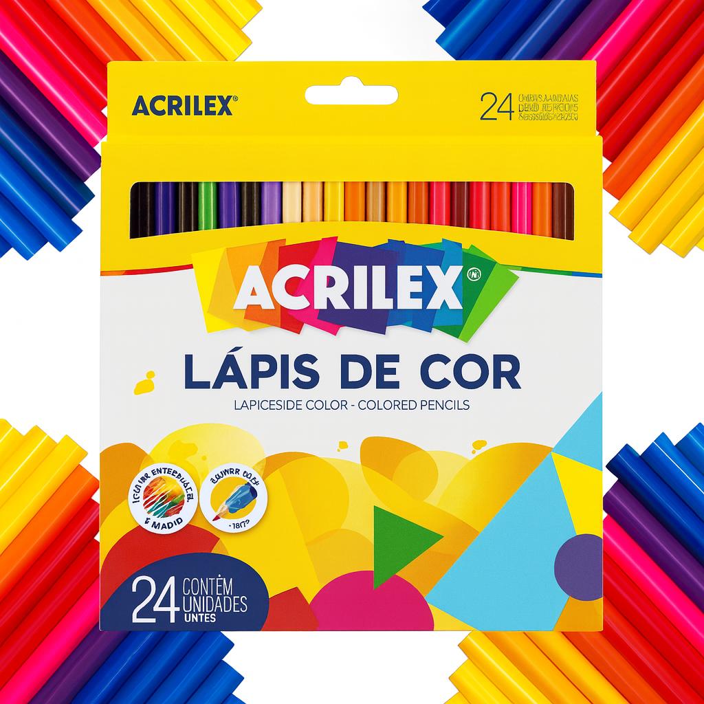 Lápis De Cor Com 24 Cores Acrilex