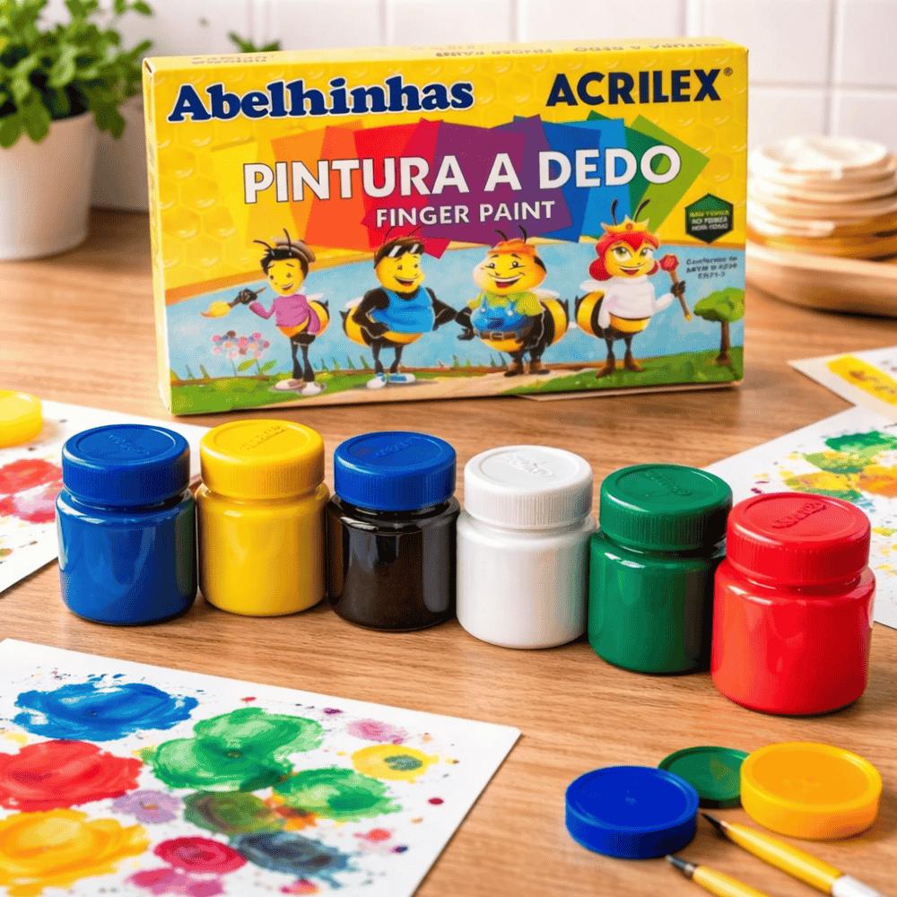 Pintura a Dedo 6 Cores 15ml Acrilex