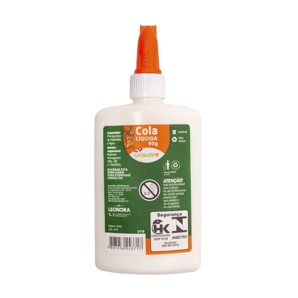 Cola Branca Escolar Liquida 90Gr Leo E Leo