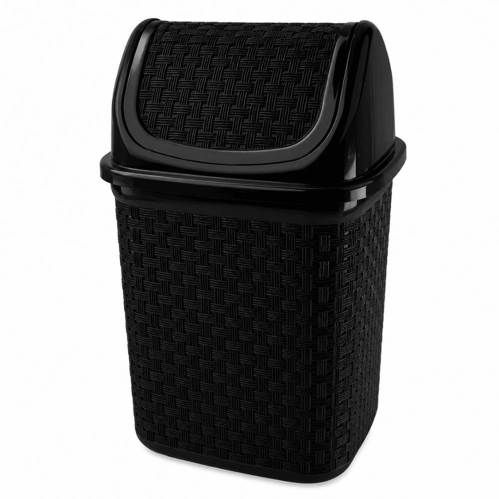 Lixeira de Pia Basculante Preta Rattan 4,5L Nitron