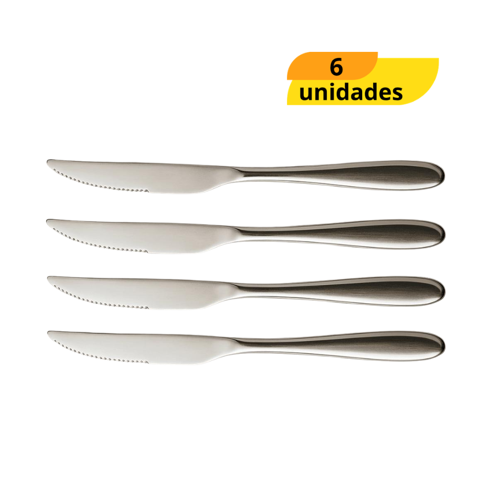Faca De Churrasco Inteiriço 21Cm - Cx 6 Unidades
