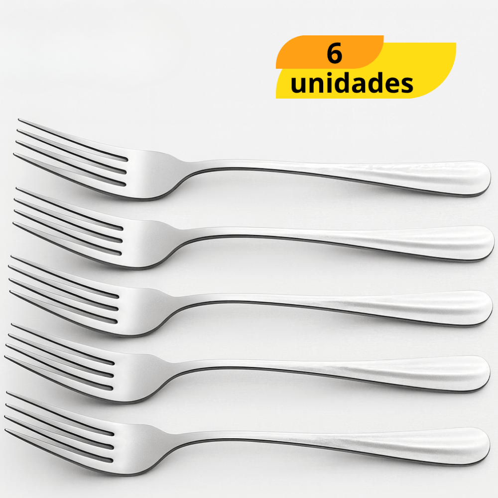 Garfo De Mesa Em Aço - Cx 6 Unidades