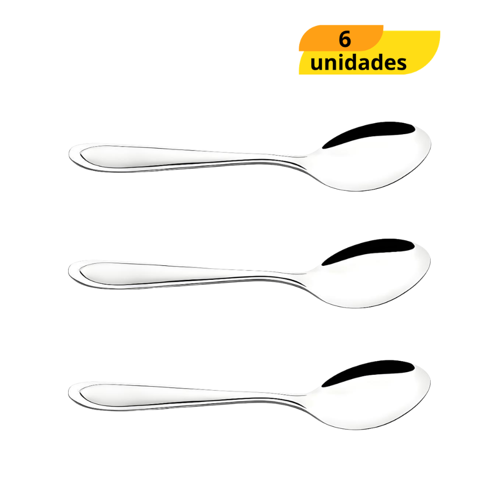 Colher De Mesa Inteiriço De Aço 19Cm - Cx 6 Unidades