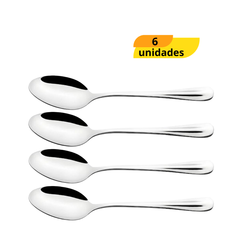 Colher De Mesa Em Aço - Cx 6 Unidades