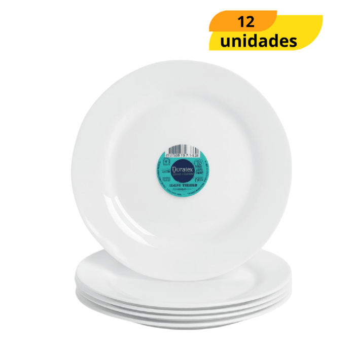 Prato Opaline Menu Raso 24Cm Nadir- Cx 12 Unidades