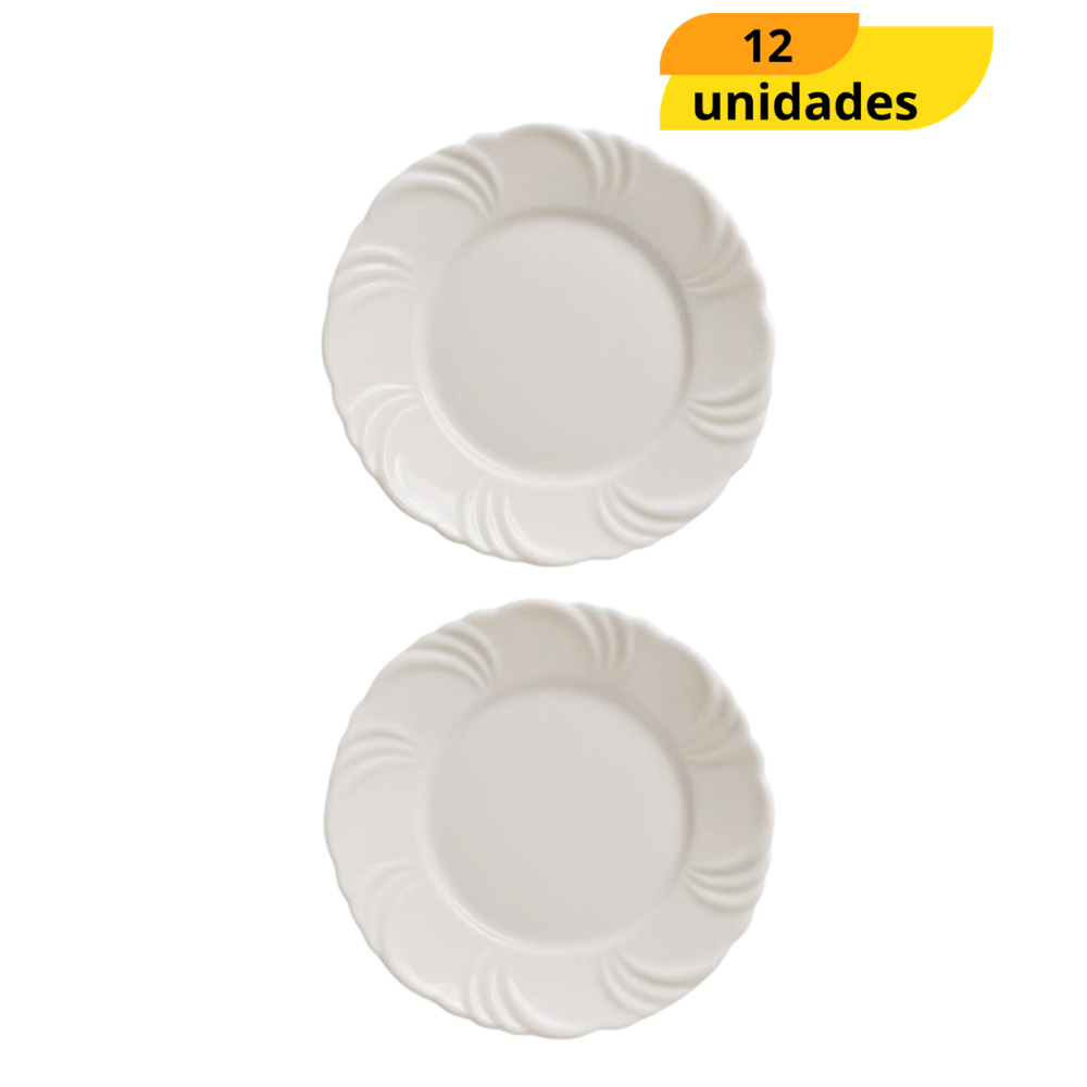 Prato Opaline Pétala Sobremesa Nadir - Cx 12 Unidades