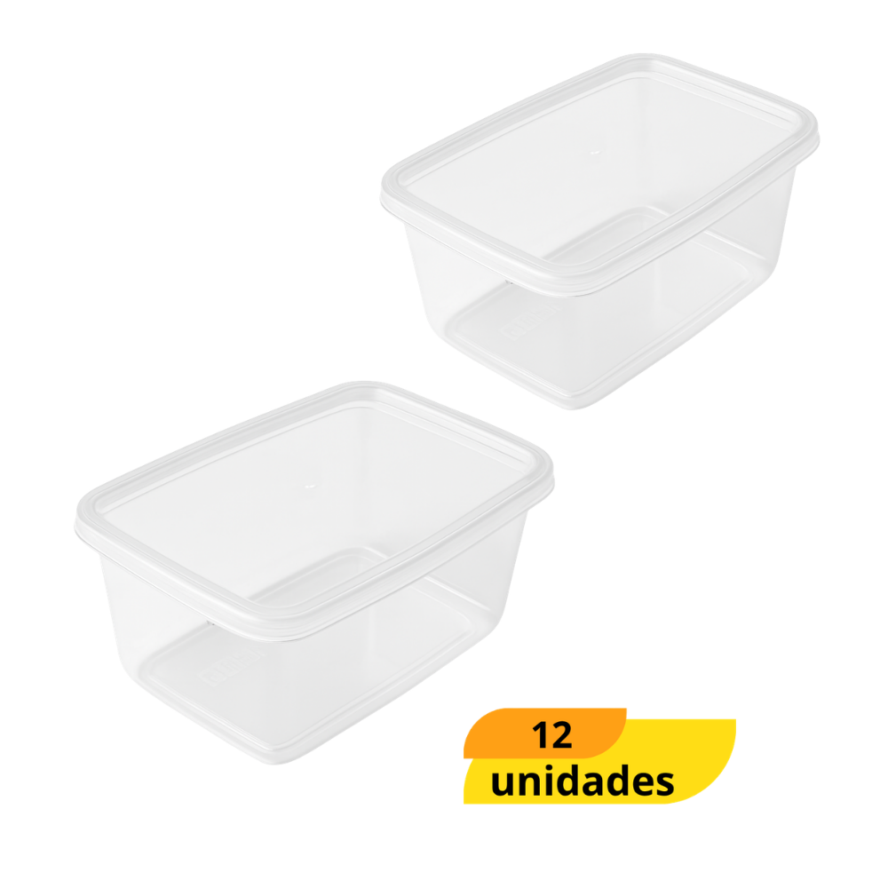 Pote Retangular 500Ml Alvini  - Cx 12 Unidades