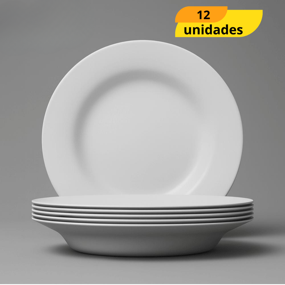 Prato Opaline Menu Fundo - Cx 12 Unidades