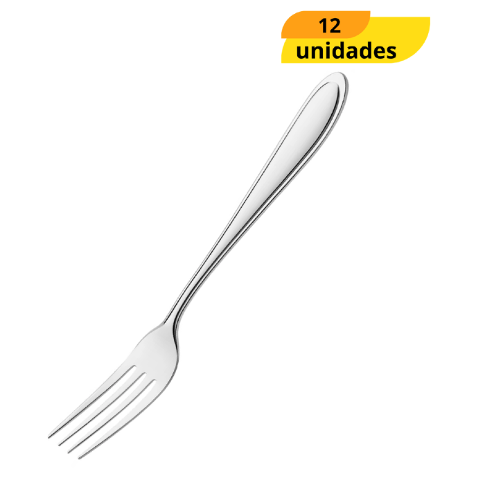 Garfo De Sobremesa Recife Inox Chazak - Cx 12 Unidades