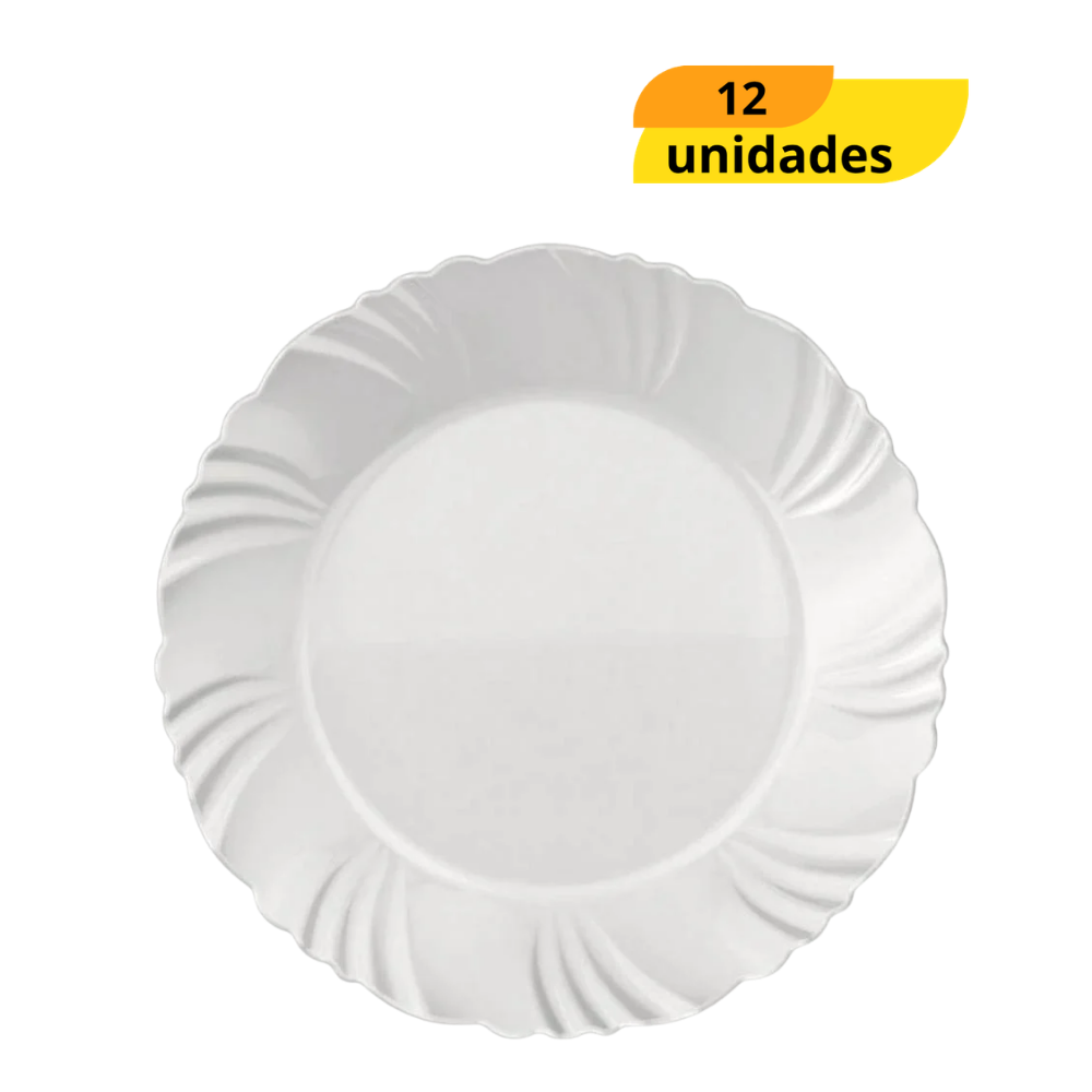 Prato Opaline Petala Fundo - Cx 12 Unidades