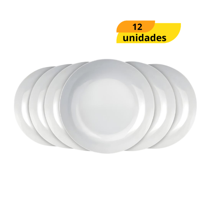 Prato Opaline Blanc Fundo - Cx 12 Unidades