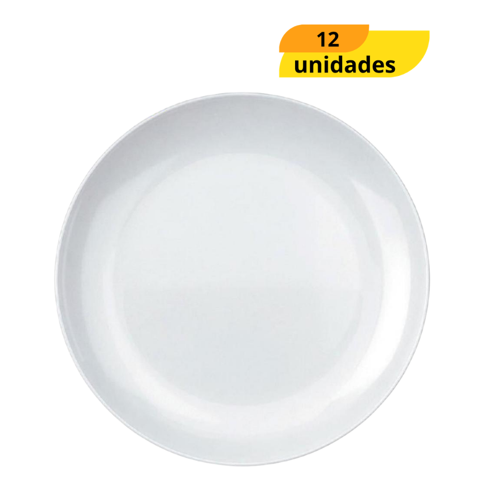 Prato Opaline Blanc Sobremesa - Cx 12 Unidades