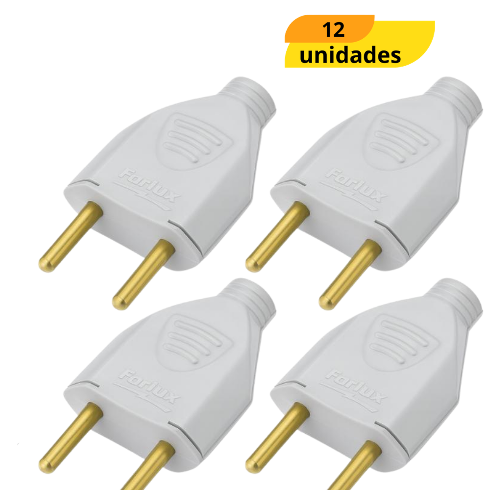 Pino Macho Desm Bipolar Br 2Pt 10A/250V Forlux - Cx 12 Unidades
