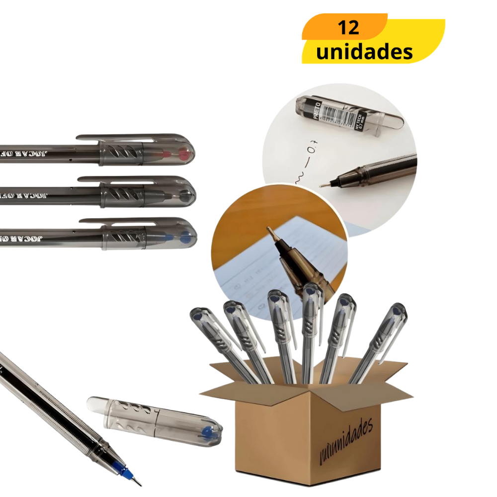 Caneta Esf 0,7Mm Preta - Cx 12 Unidades