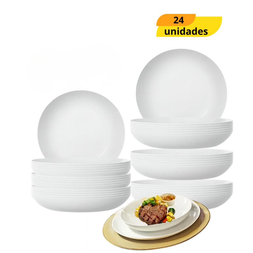 Prato Opaline Duralex Blanc Fundo - Cx 24 Unidades