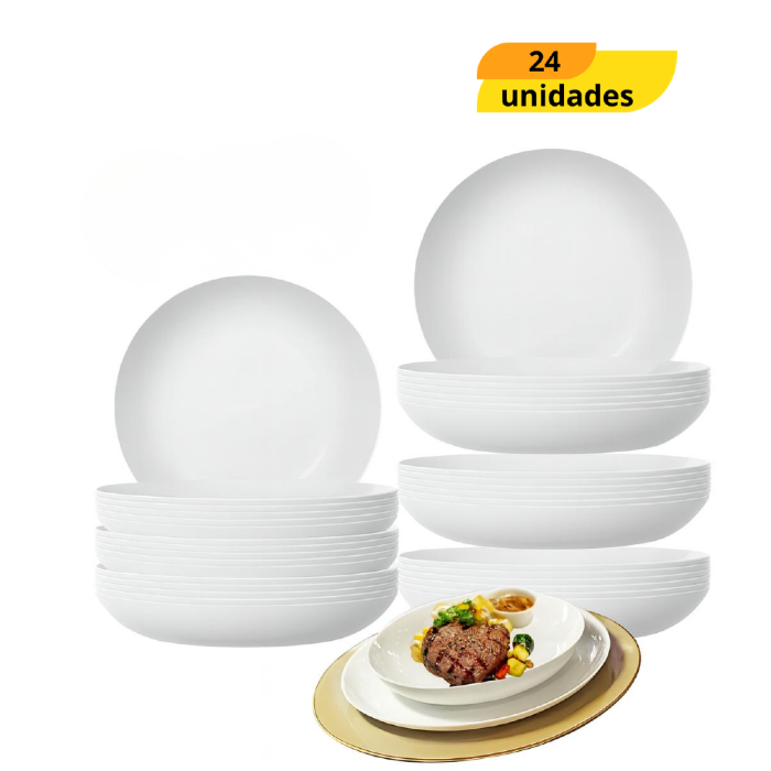 Prato Opaline Duralex Blanc Fundo - Cx 24 Unidades