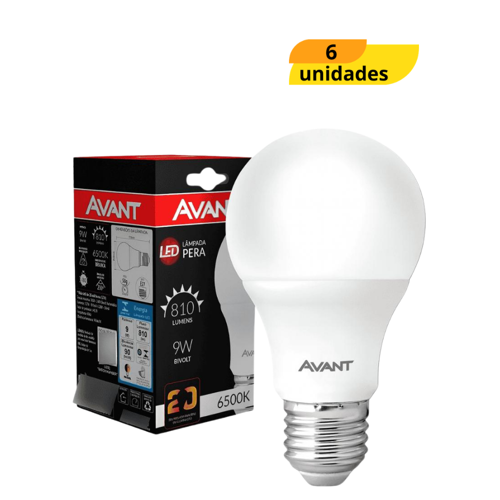 Lâmpada Led 9W Avant - Cx 6 Unidades