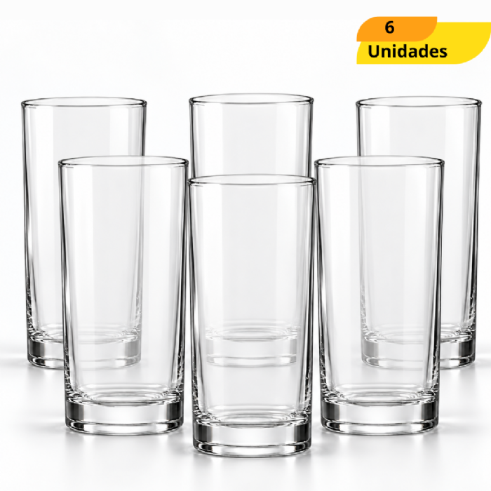 Copo Cylinder Agua E Suco 300Ml - Cx 6 Unidades