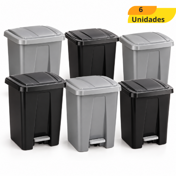Lixeira Plus 15Lts C/Pedal Mb 0761 - Cx 6 Unidades