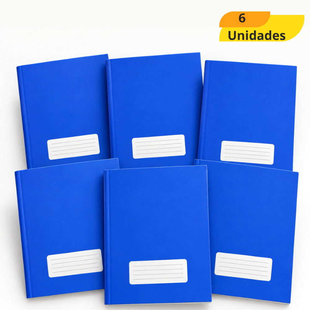 Caderno Brochura Cd 1/4 Pepper Azul - Cx 6 Unidades