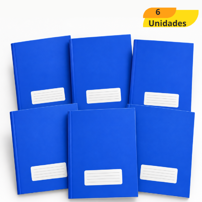Caderno Brochura Cd 1/4 Pepper Azul - Cx 6 Unidades