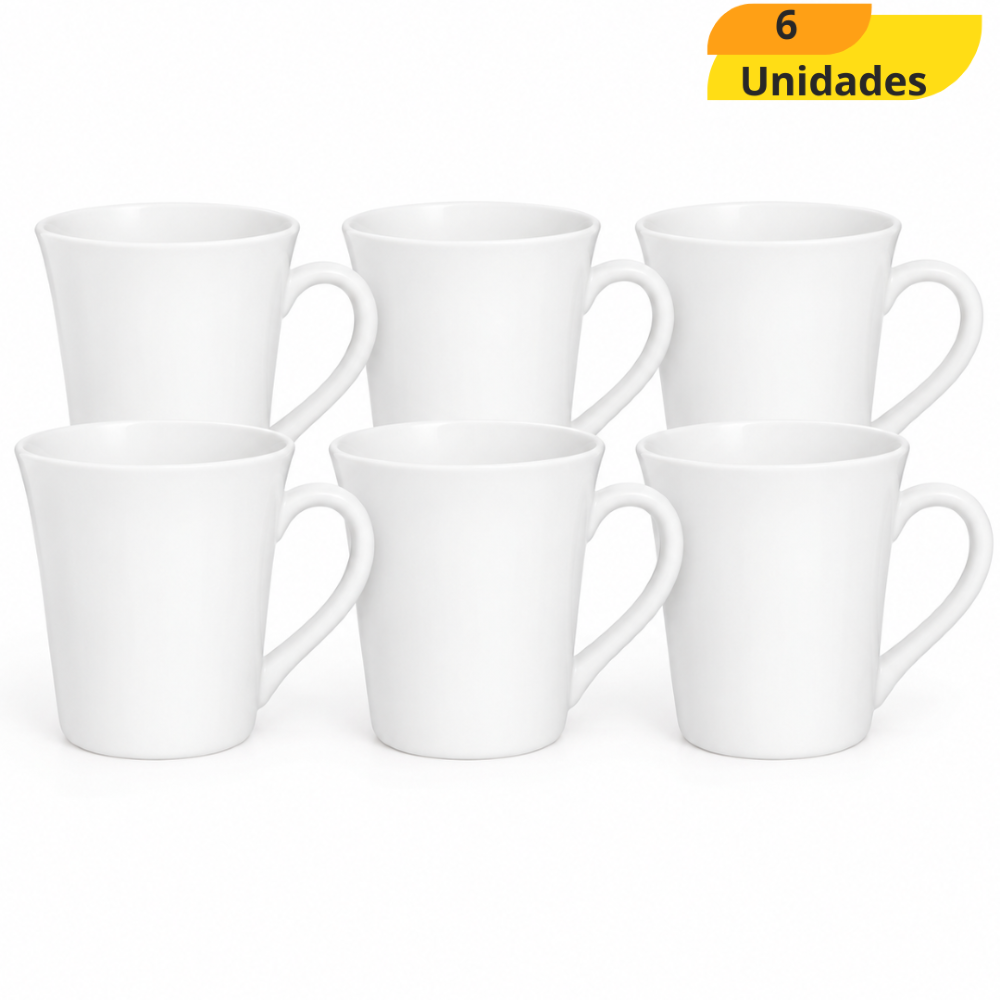 Caneca Tulipa 250Ml Branca Rr - Cx 6 Unidades