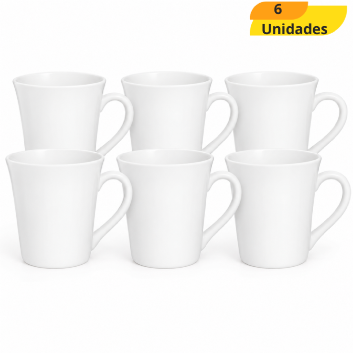 Caneca Tulipa 250Ml Branca Rr - Cx 6 Unidades