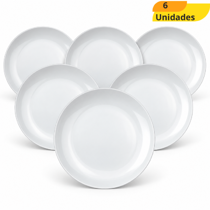 Prato Opaline Blanc Sobremesa Nadir - Cx 6 Unidades