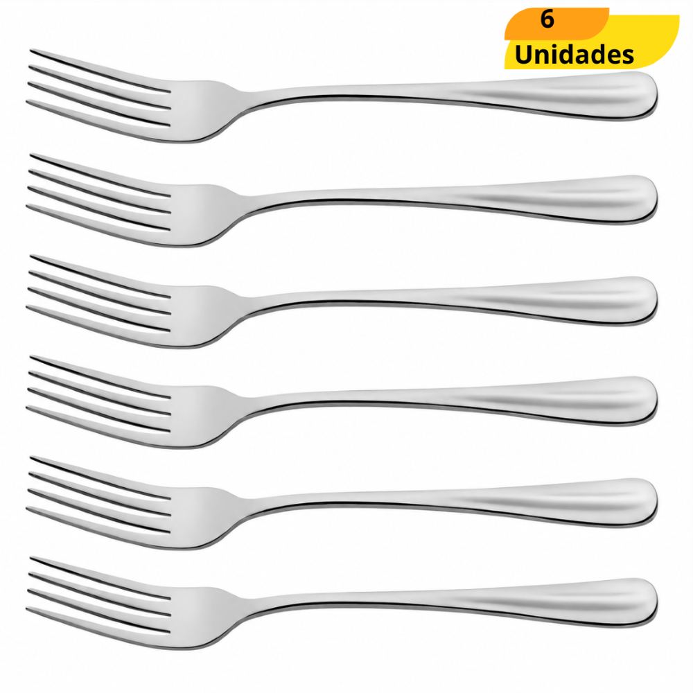 Garfo De Mesa Em Aço - Cx 6 Unidades