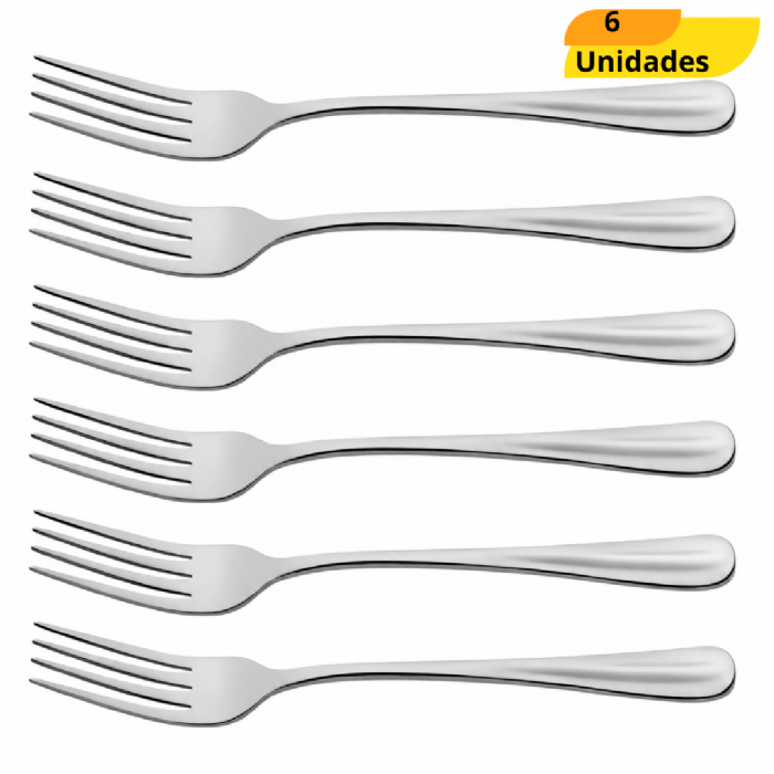 Garfo De Mesa Em Aço - Cx 6 Unidades