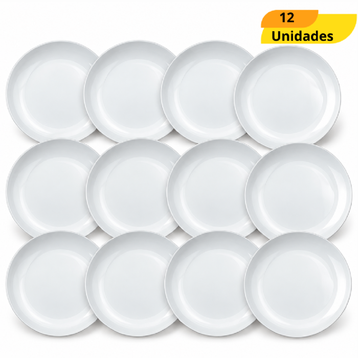 Prato Opaline Blanc Sobremesa - Cx 12 Unidades