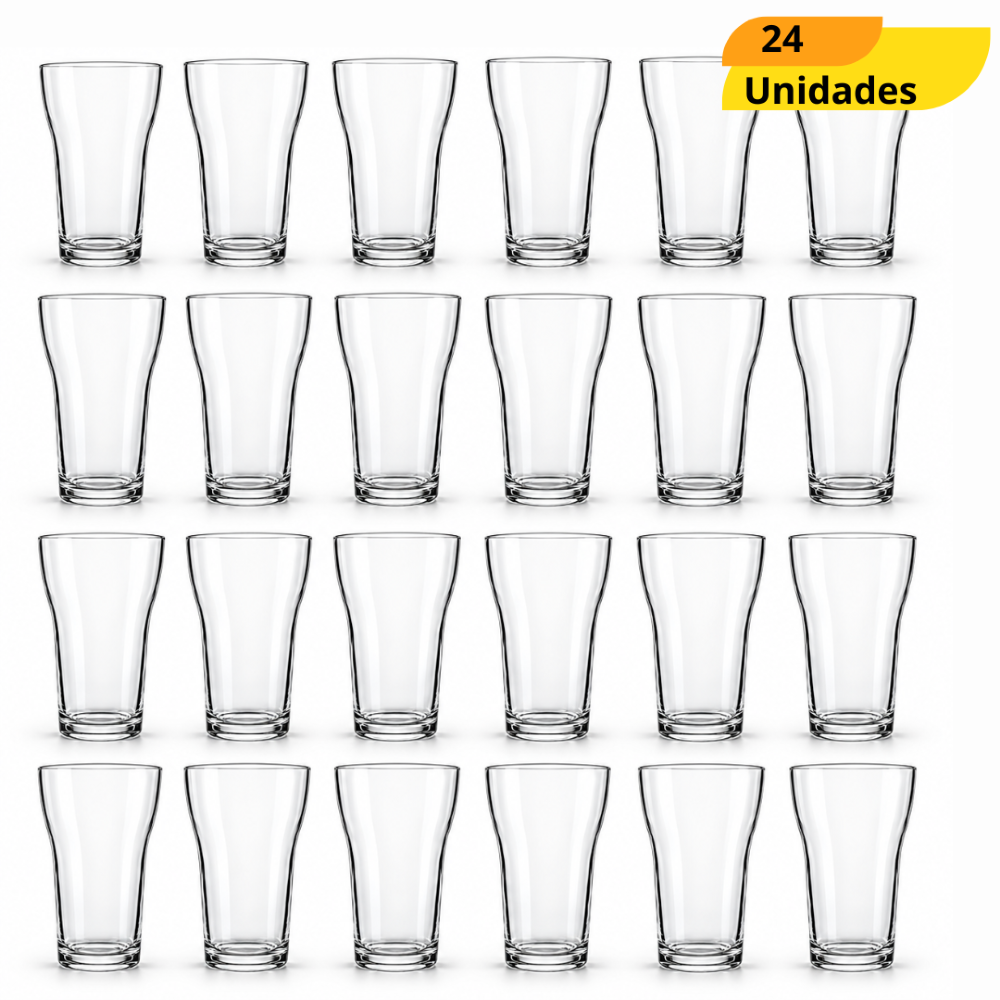 Copo Vidro Cerveja Chopp Bar Boteco 200Ml - Cx 24 Unidades