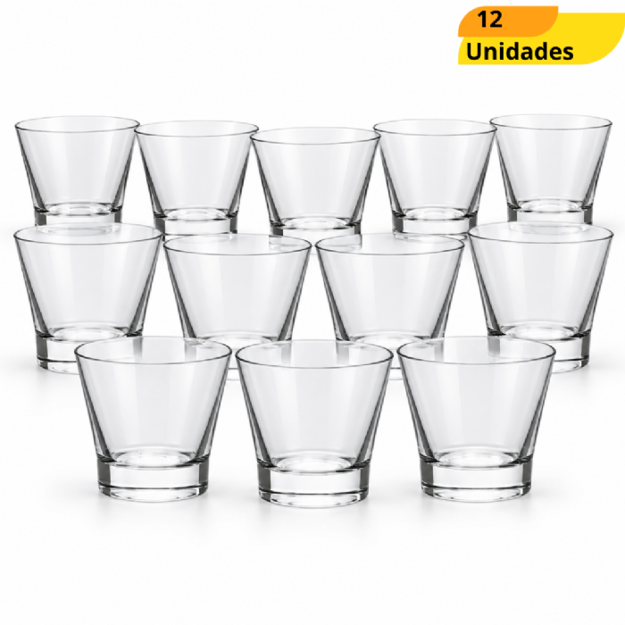 Copo Caipirinha Drinks 350Ml Whisky Vidro Suco - Cx 12 Unidades