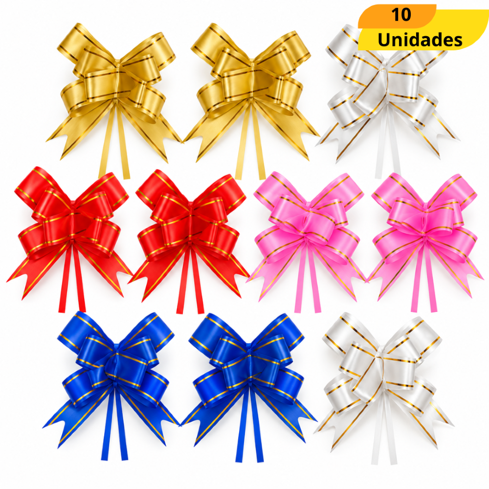 Laco Facil P 1,8X36Cm C/Fio Dourado Gala - Cx 10 Unidades