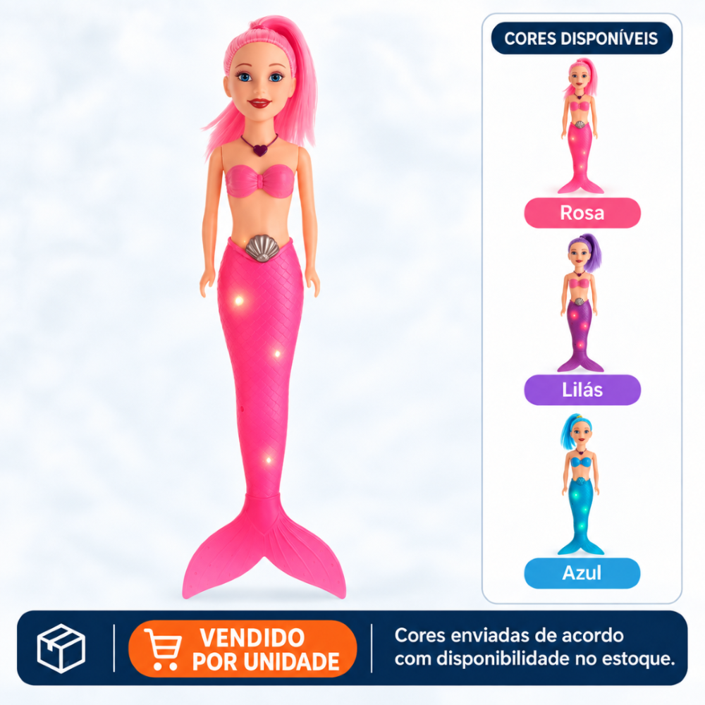 Boneca Sereia Encantada Mini com Luz Ark Toys