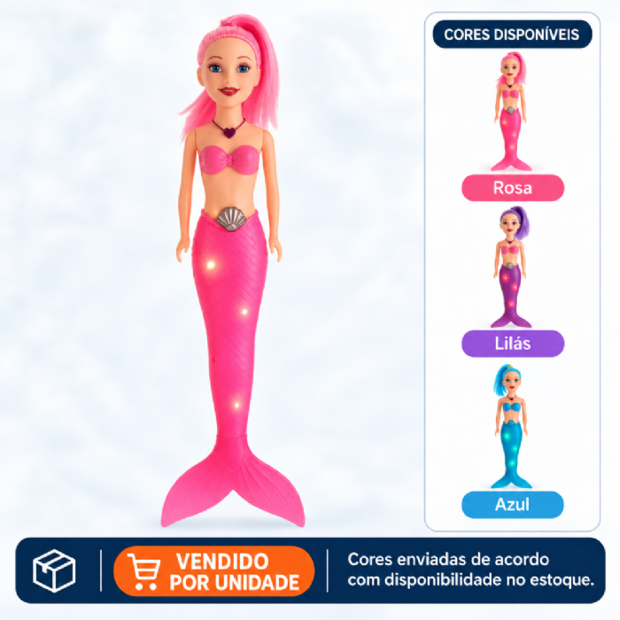 Boneca Sereia Encantada Mini com Luz Ark Toys