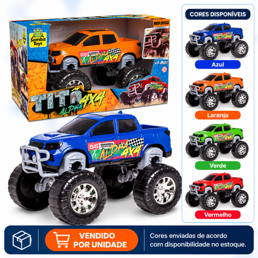 Caminhonete Pick-Up Titã Alpha 4x4 Roda Livre Samba Toys