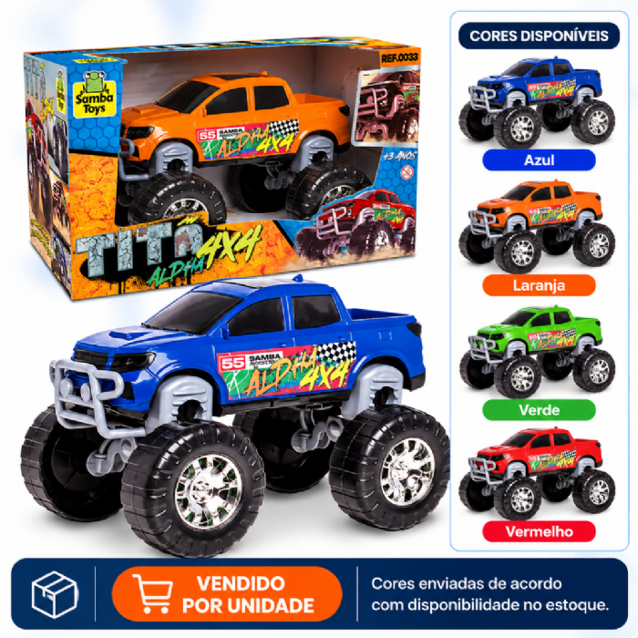 Caminhonete Pick-Up Titã Alpha 4x4 Roda Livre Samba Toys