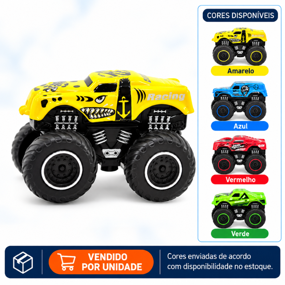 Carrinho Cross Country com Lançador e Rampa DM Toys