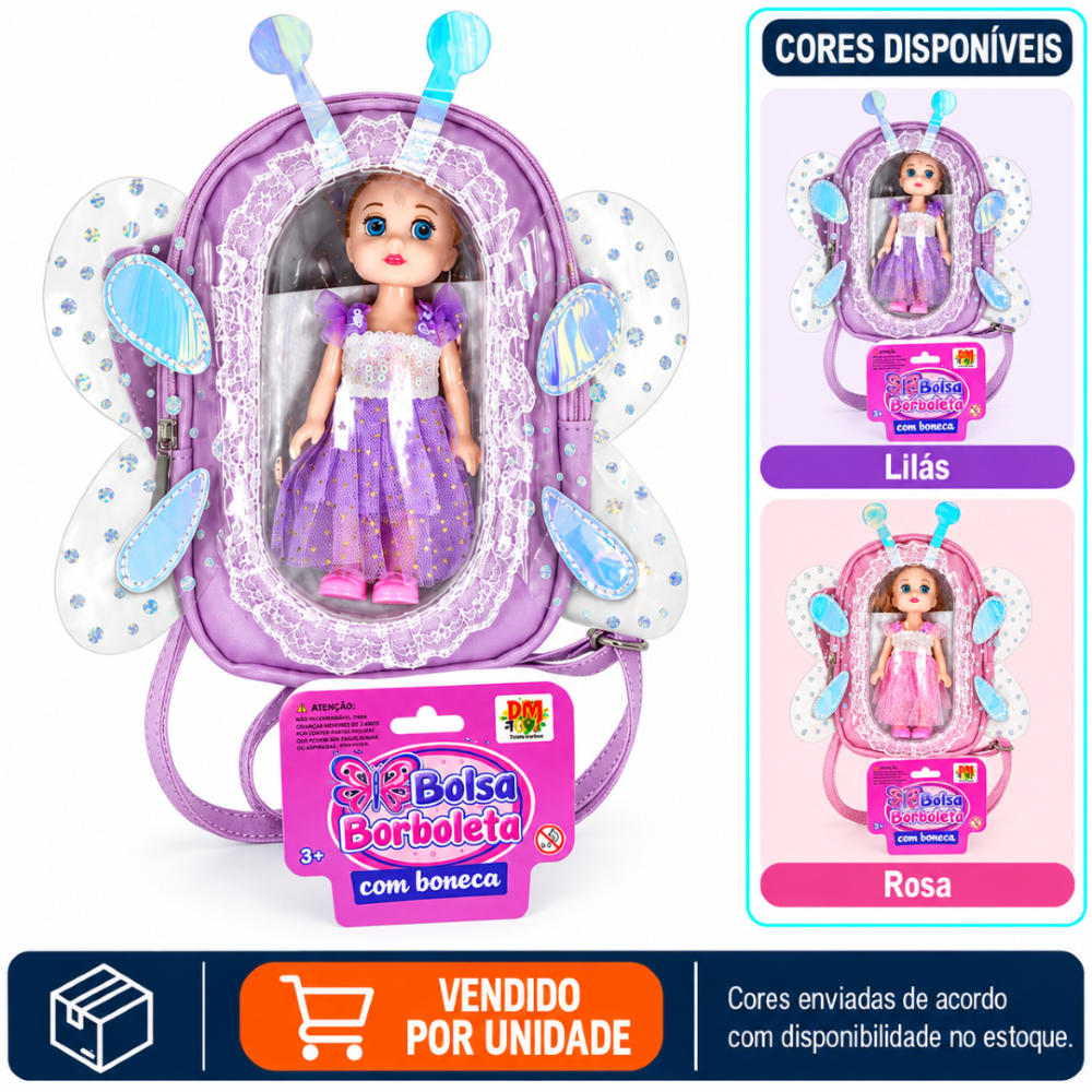 Bolsa Borboleta com Boneca DMBrasil