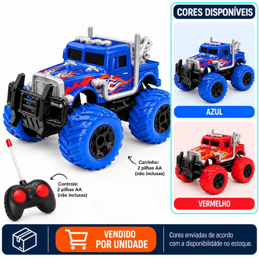 Carro Controle Remoto sem Fio com Luz Mini Truck DMBrasil