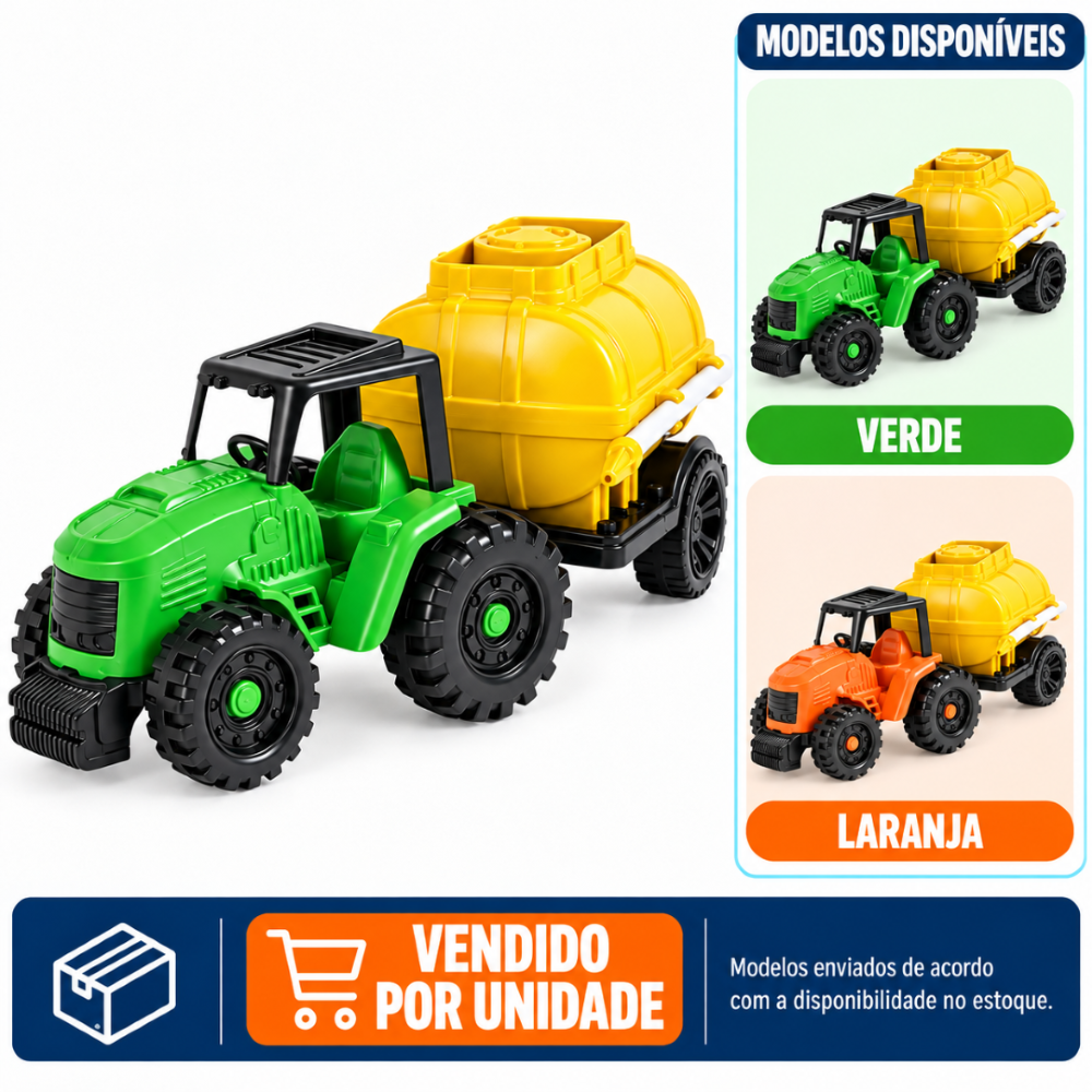 Trator Agro Irrigador com Tanque de Água Orange Toys